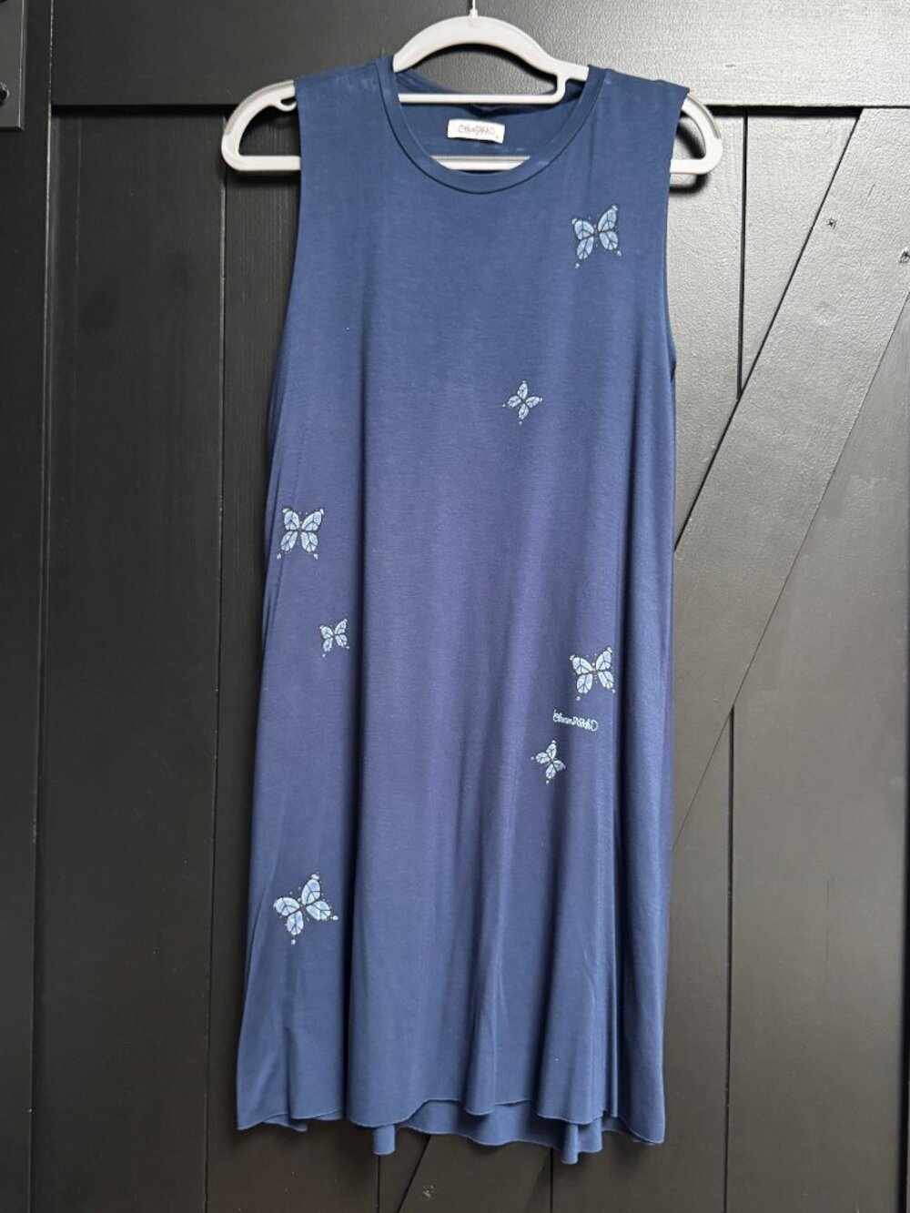 Lauren Moshi Navy Butterfly Jersey Mini Dress - Size Small - Like New
